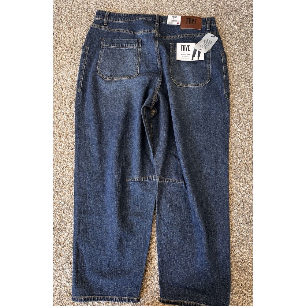 Frye Womens Barrel Jeans Size 14 Medium Wash High Rise Utility NWT - Picture 10 of 14